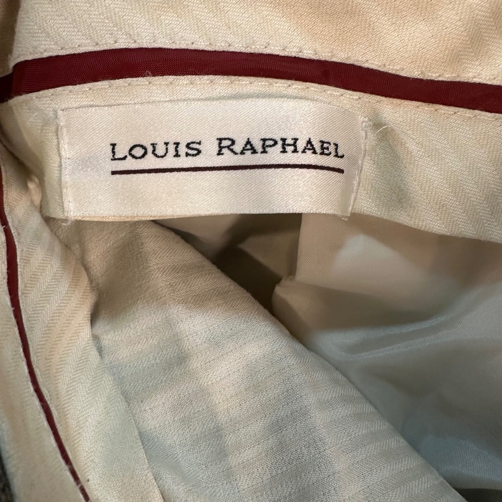 Louis Raphael Mens Brown Micro Houndstooth Pleated Cuffed Dress Pants 32x32 - Picture 8 of 9